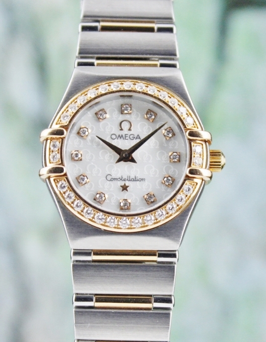 (image for) AN OMEGA MINI SIZE 18K ROSE GOLD AND STEEL CONSTELLATION WATCH / MOP